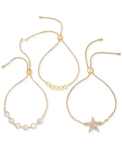 Guess 3-pc. Set Rhinestone Bezel & Star Slider Bracelets