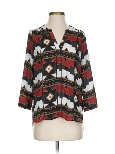 Pre-owned Guess 3/4 Sleeve Blouse In Black