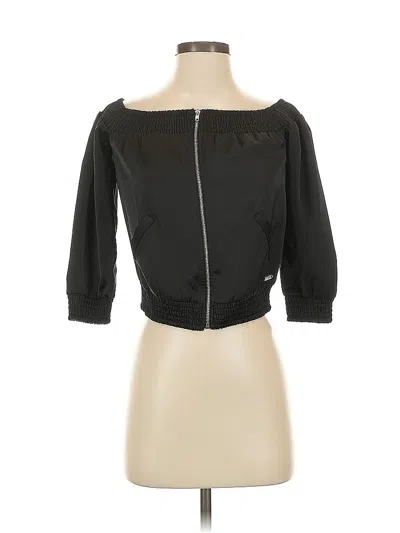 Pre-owned Guess 3/4 Sleeve Blouse In Black