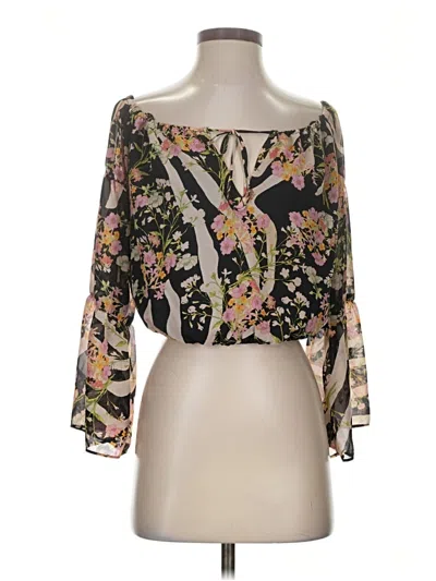 Pre-owned Guess 3/4 Sleeve Blouse In Black