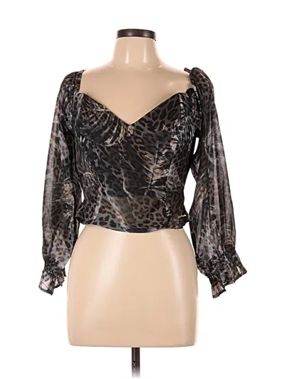 Pre-owned Guess 3/4 Sleeve Blouse In Black
