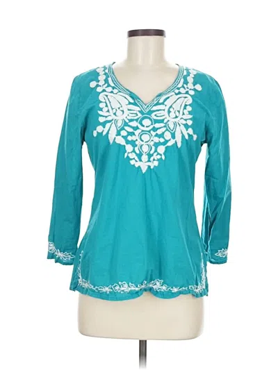 Pre-owned Guess 3/4 Sleeve Blouse In Blue