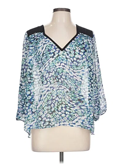 Pre-owned Guess 3/4 Sleeve Blouse In Blue