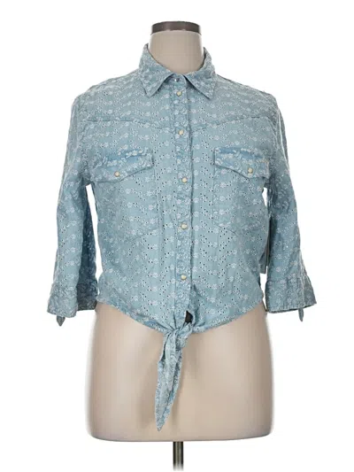 Guess 3/4 Sleeve Blouse In Blue