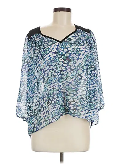 Pre-owned Guess 3/4 Sleeve Blouse In Blue