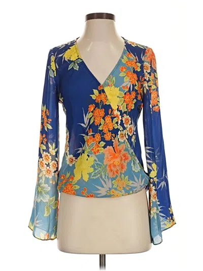 Pre-owned Guess 3/4 Sleeve Blouse In Blue