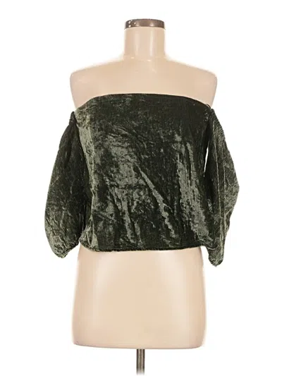 Pre-owned Guess 3/4 Sleeve Blouse In Green