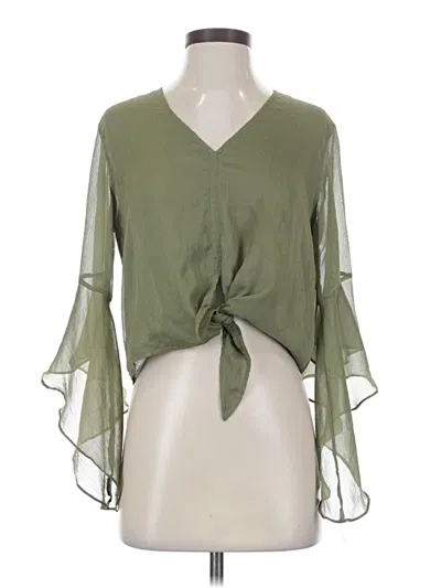 Pre-owned Guess 3/4 Sleeve Blouse In Green