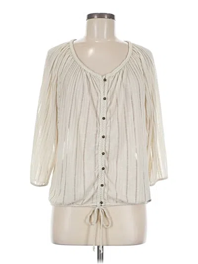 Pre-owned Guess 3/4 Sleeve Blouse In Ivory