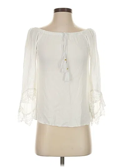 Pre-owned Guess 3/4 Sleeve Blouse In Ivory