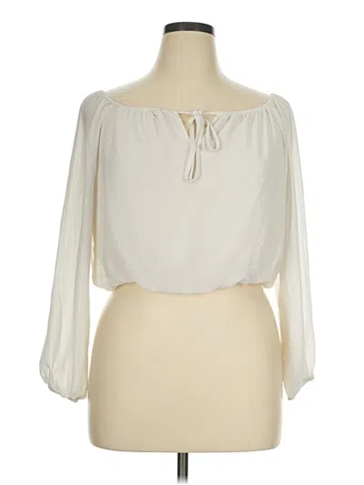 Pre-owned Guess 3/4 Sleeve Blouse In Ivory