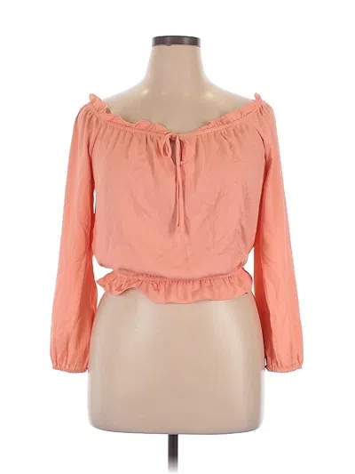 Pre-owned Guess 3/4 Sleeve Blouse In Orange