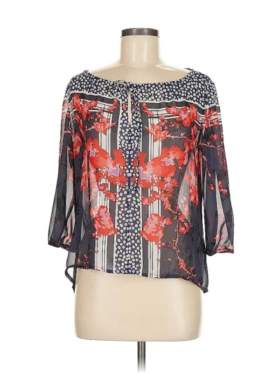 Pre-owned Guess 3/4 Sleeve Blouse In Red