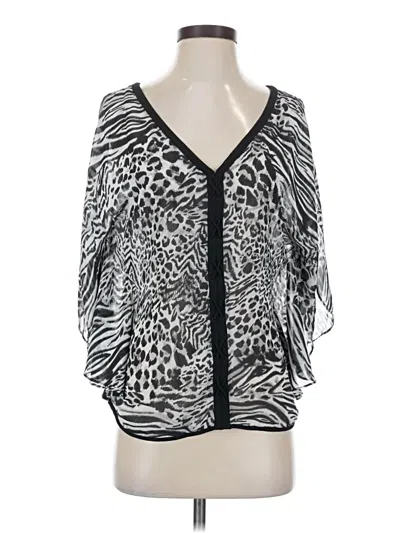 Pre-owned Guess 3/4 Sleeve Blouse In Silver