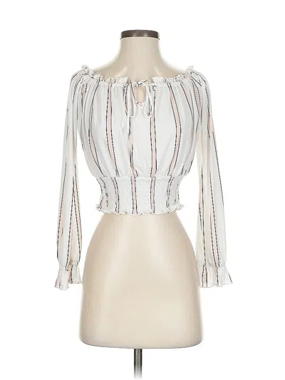 Pre-owned Guess 3/4 Sleeve Blouse In White