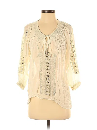 Pre-owned Guess 3/4 Sleeve Blouse In White