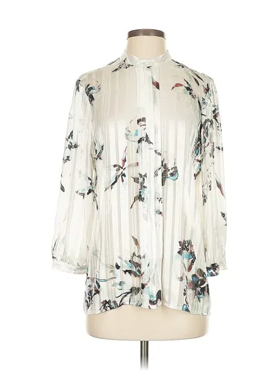 Pre-owned Guess 3/4 Sleeve Blouse In White