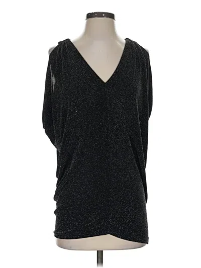 Pre-owned Guess 3/4 Sleeve Top Black V-neck Tops