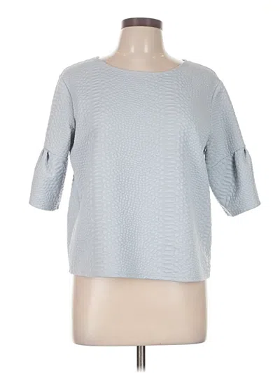 Pre-owned Guess 3/4 Sleeve Top Gray Boatneck Tops