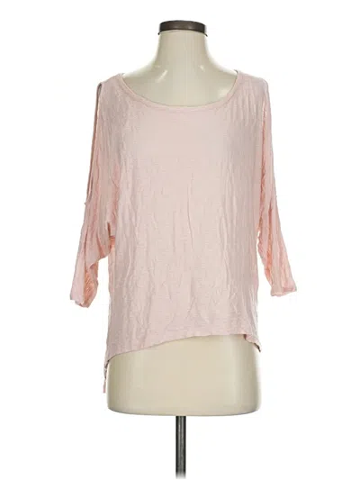 Pre-owned Guess 3/4 Sleeve Top Pink Cold Shoulder Neckline Tops
