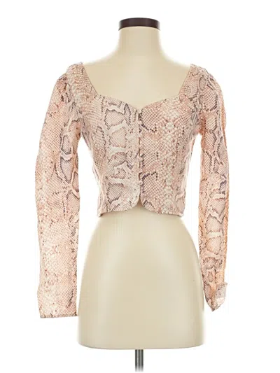 Pre-owned Guess 3/4 Sleeve Top Pink Sweetheart Neckline Tops