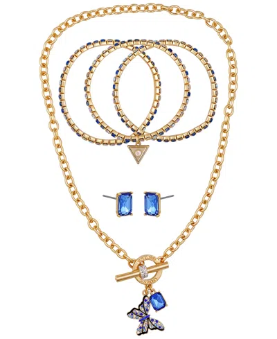Guess 3-pc. Rose Gold-tone Necklace, Bracelet & Stud Earrings Set