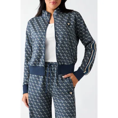 Guess 4g Jacquard Full Zip Track Jacket In Multi