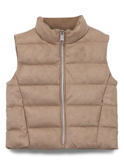 Guess Kids' 4g-jacquard Gilet In Neutrals