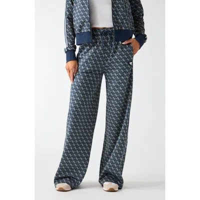 Guess 4g Logo Jacquard Drawstring Pants In Blue