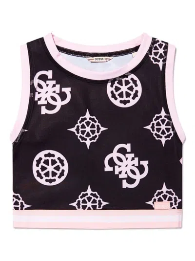 Guess Kids' 4g Logo Tank Top In Black