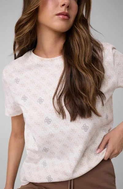 Guess 4g Rhombus Studded Logo T-shirt In Neutral