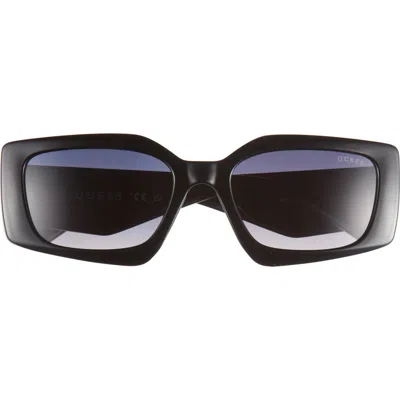 Guess 55mm Geometric Sunglasses In Black