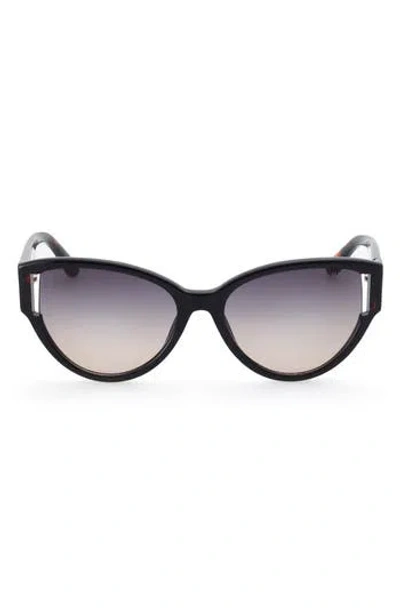 Guess 56mm Gradient Butterfly Sunglasses In Black