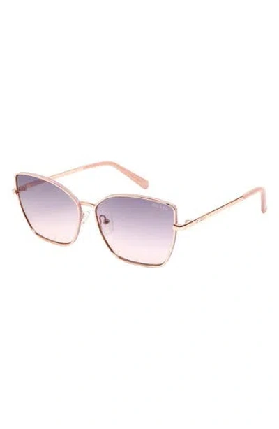 Guess 57mm Butterfly Gradient Sunglasses In Gold