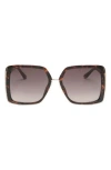 Guess 58mm Butterfly Square Gradient Sunglasses In Brown