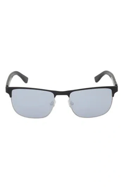 Guess 58mm Round Sunglasses In Light Nickel Tin/smoke