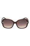 Guess 60mm Butterfly Gradient Sunglasses In Brown