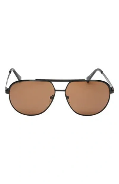 Guess 60mm Pilot Sunglasses In Brown