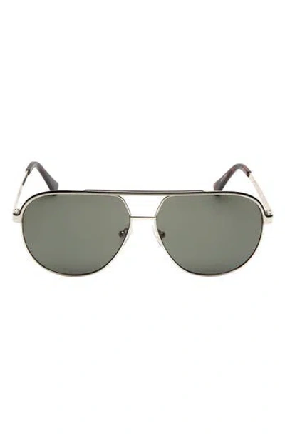 Guess 60mm Pilot Sunglasses In Green