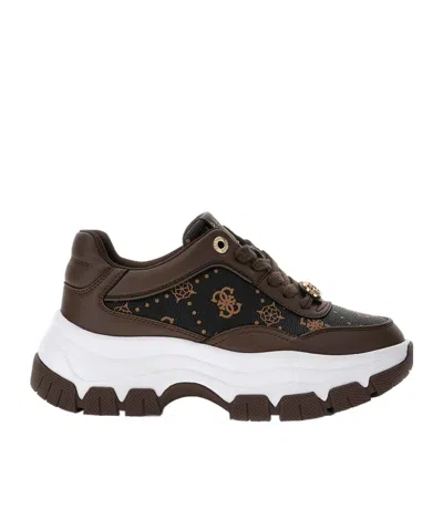 Guess 73mm Berrett 4g Logo Sneakers In Brown