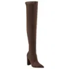 Guess Abetter 2 Boots Women Brown Pointed Toe Block Heel Over The Knee Gal1399 In Brown