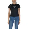 Guess Active Black Cotton T-shirt In Black