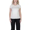 Guess Active Cream Cotton T-shirt In White