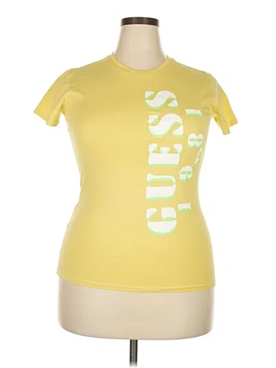 Pre-owned Guess Active T-shirt In Yellow