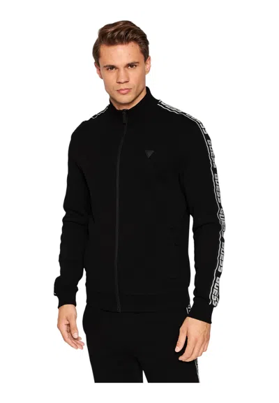 Guess-activewear Full Zip Sweatshirt Man Guess Activewear In Black