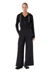 Guess-activewear Hoodie, Full Zip And All Over Women's Logo Guess Activewear Regular Fit In Black