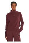Guess-activewear Women's High Neck Sweatshirt Guess Activewear In Burgundy