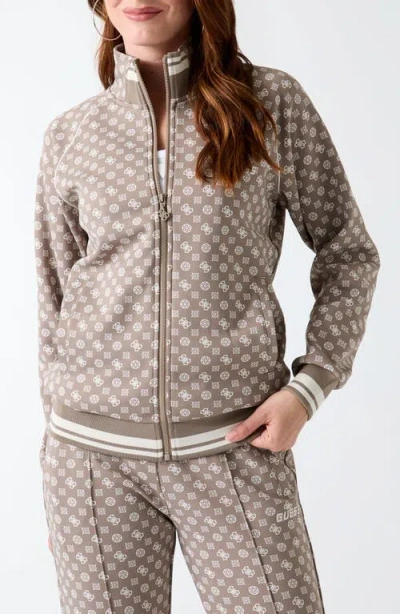 Guess Aggie Full Zip Sweatshirt In Brown