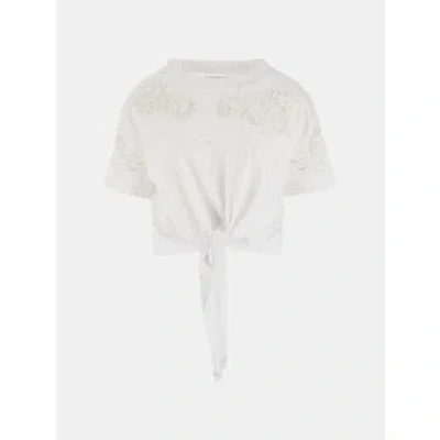 Guess Ajour Lace Detail Tee | Pure White