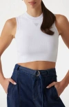 Guess Alexia Crop Rib Tank Top In White